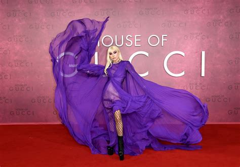 lady gaga purple gucci dress|Lady Gaga Kicks Off Her House of Gucci Press Tour With Some Incredible .